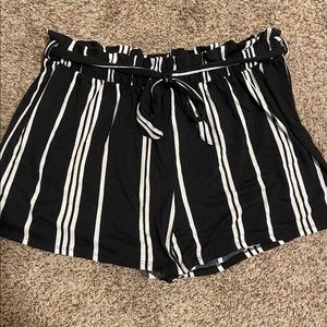 Paper bag waist shorts.